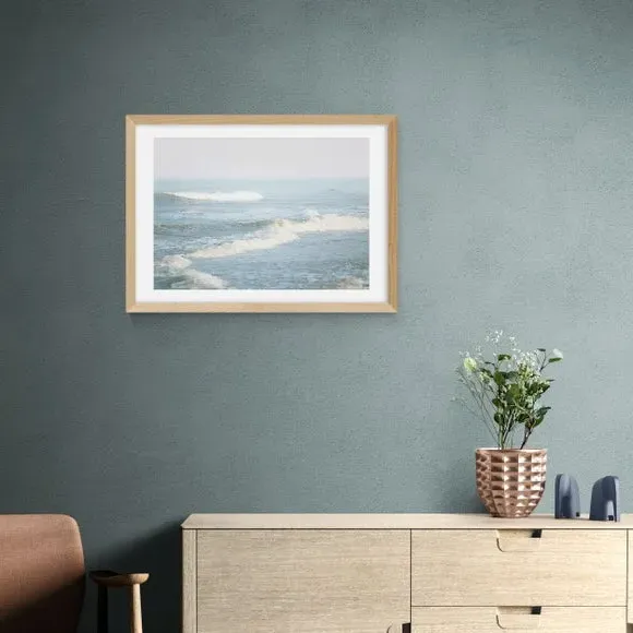It Comes In Waves Wall Print - Blue