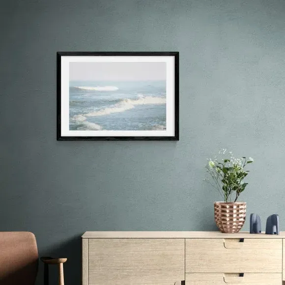 It Comes In Waves Wall Print - Blue