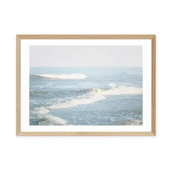 It Comes In Waves Wall Print - Blue