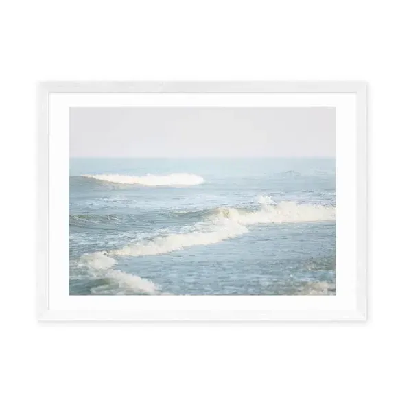 It Comes In Waves Wall Print - Blue
