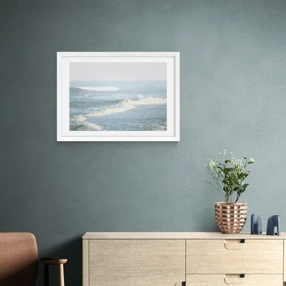 It Comes In Waves Wall Print - Blue