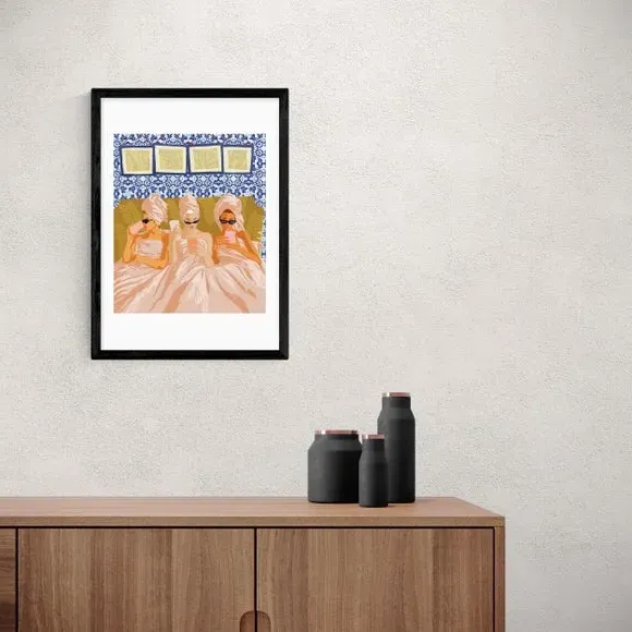 Ladies Only Club Art Print - Multicolor, Paper