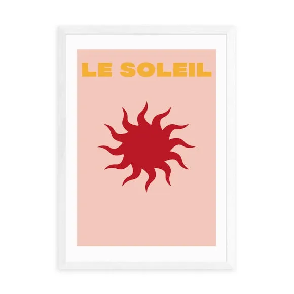 Le Soleil Art Print - Pink, Paper