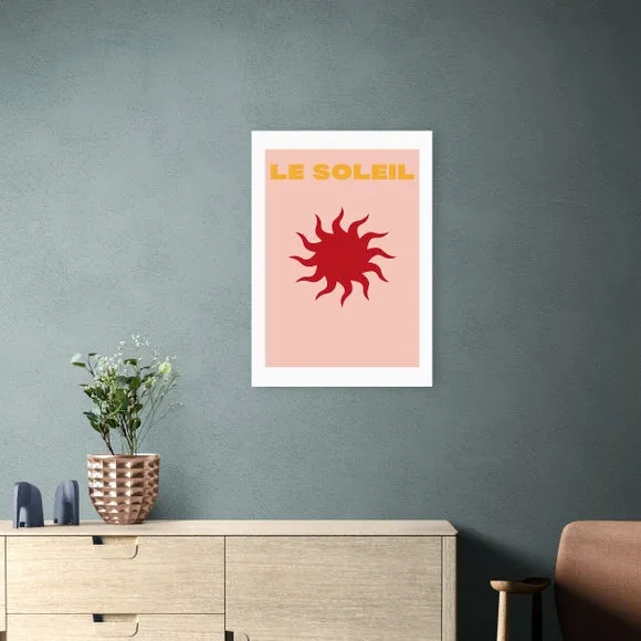 Le Soleil Art Print - Pink, Paper image