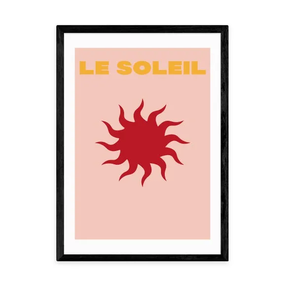 Le Soleil Art Print - Pink, Paper