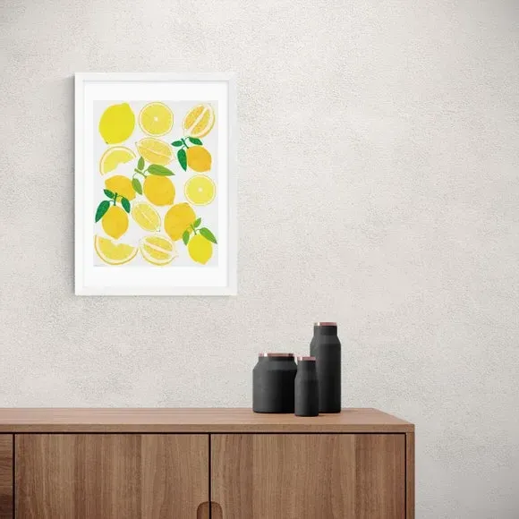 Lemon Harvest Wall Print - Yellow, Paper