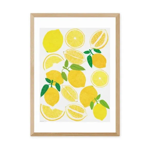 Lemon Harvest Wall Print - Yellow, Paper