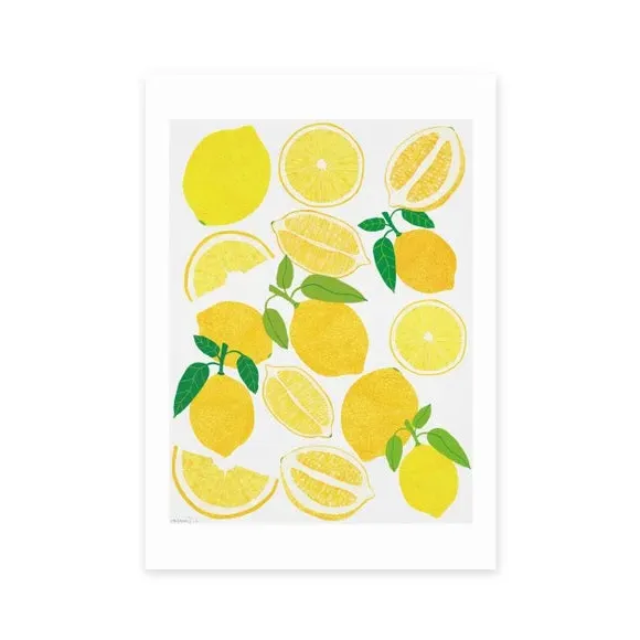 Lemon Harvest Wall Print - Yellow, Paper