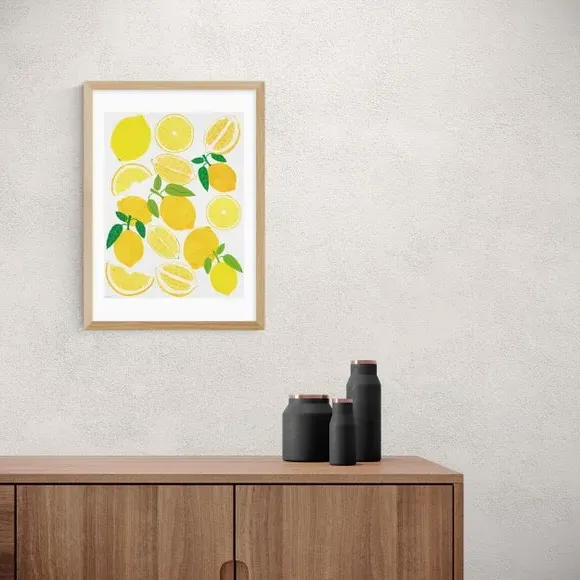 Lemon Harvest Wall Print - Yellow, Paper