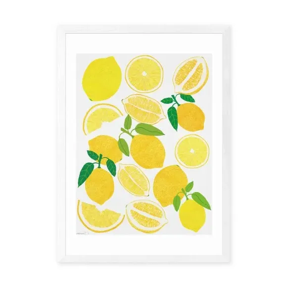 Lemon Harvest Wall Print - Yellow, Paper