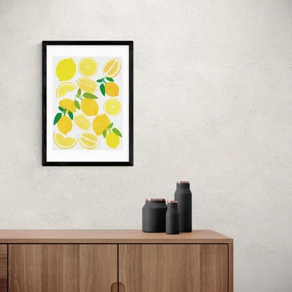 Lemon Harvest Wall Print - Yellow, Paper