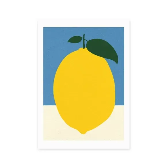 Lemon Wall Art Print - Yellow, Archival Paper