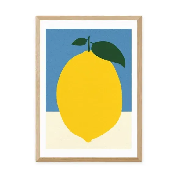 Lemon Wall Art Print - Yellow, Archival Paper