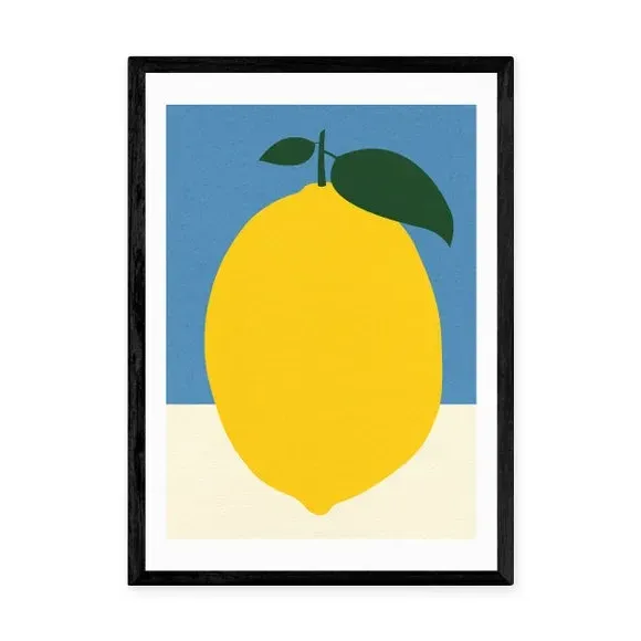 Lemon Wall Art Print - Yellow, Archival Paper