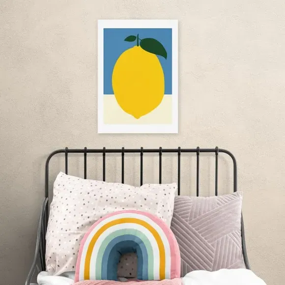 Lemon Wall Art Print - Yellow, Archival Paper image
