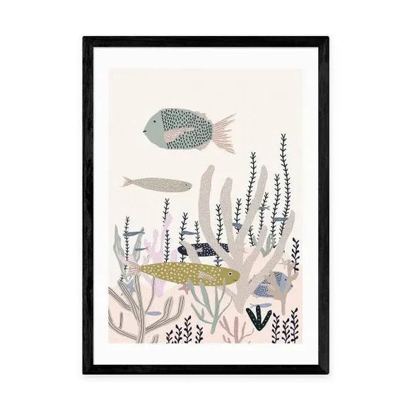 Life Under the Sea Wall Print - White