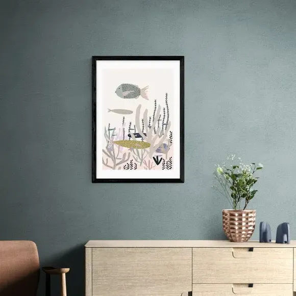 Life Under the Sea Wall Print - White