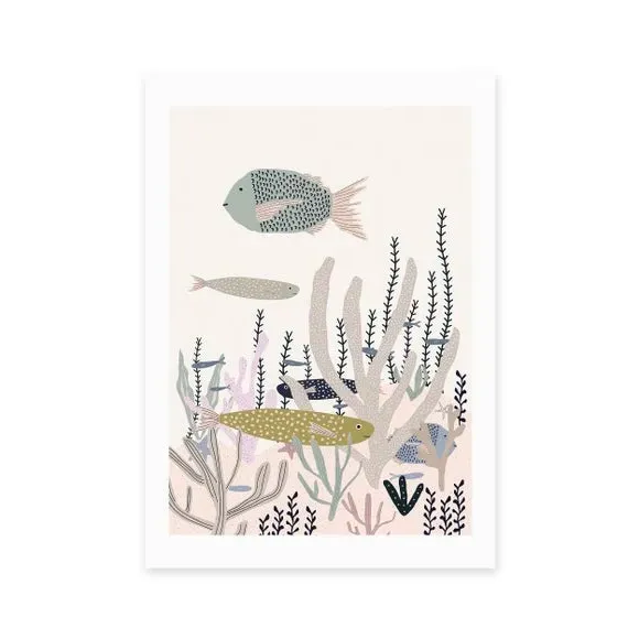 Life Under the Sea Wall Print - White