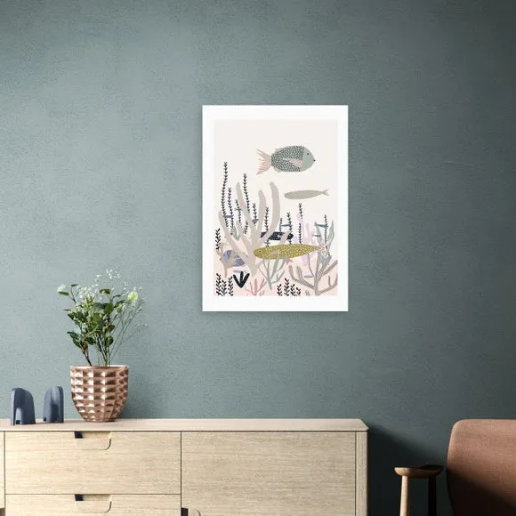 Life Under the Sea Wall Print - White image
