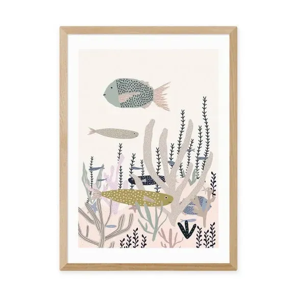 Life Under the Sea Wall Print - White
