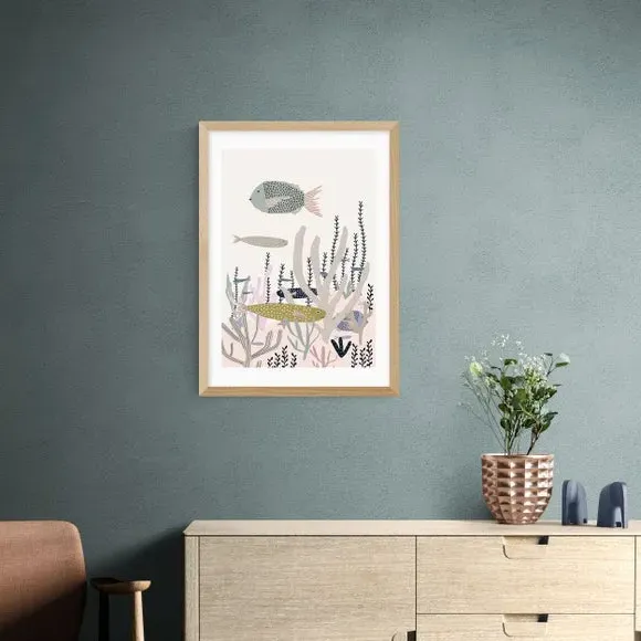 Life Under the Sea Wall Print - White