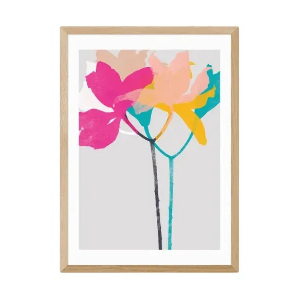 Lily 40 Floral Wall Print - Multicolor, Paper