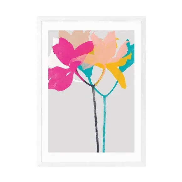 Lily 40 Floral Wall Print - Multicolor, Paper