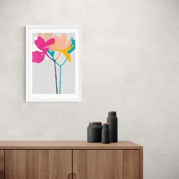 Lily 40 Floral Wall Print - Multicolor, Paper