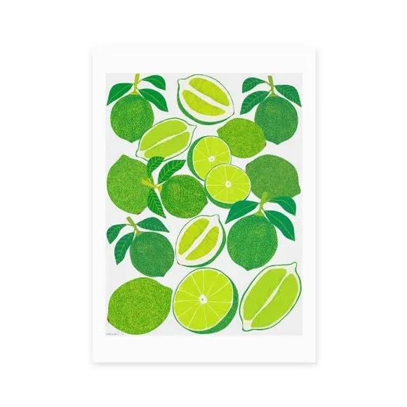 Lime Harvest Wall Print - Green, Paper