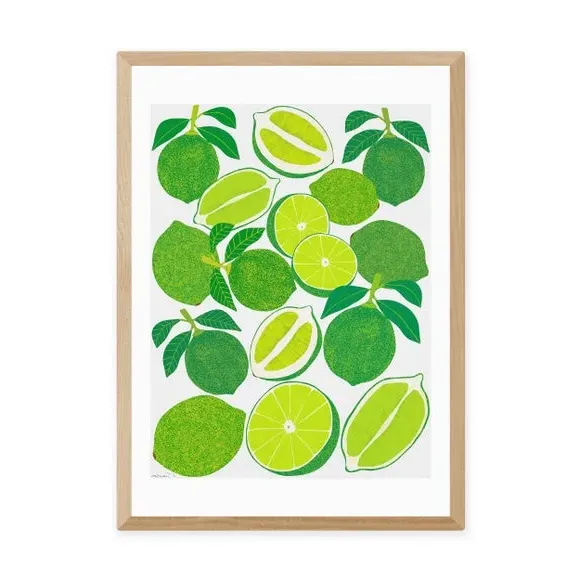 Lime Harvest Wall Print - Green, Paper