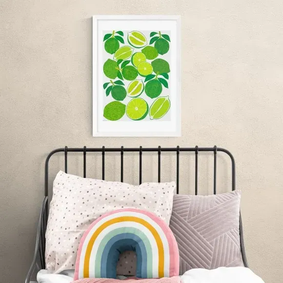 Lime Harvest Wall Print - Green, Paper