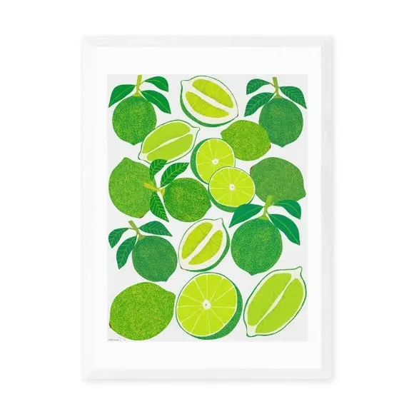 Lime Harvest Wall Print - Green, Paper