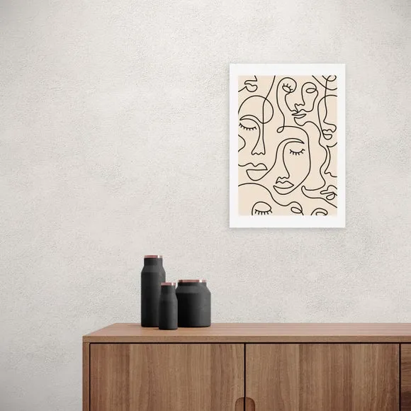 Line Drawing Wall Print - Natural, Paper image