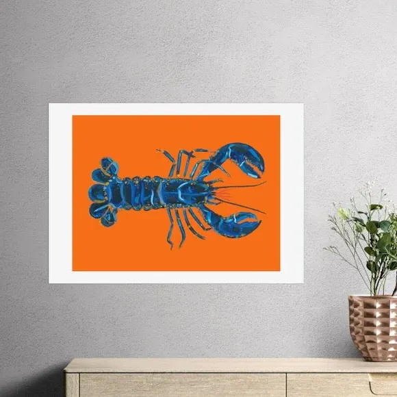 Lobster Wall Print - Orange image