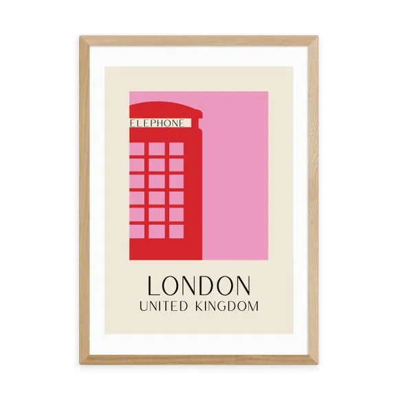 London Art Print - Pink