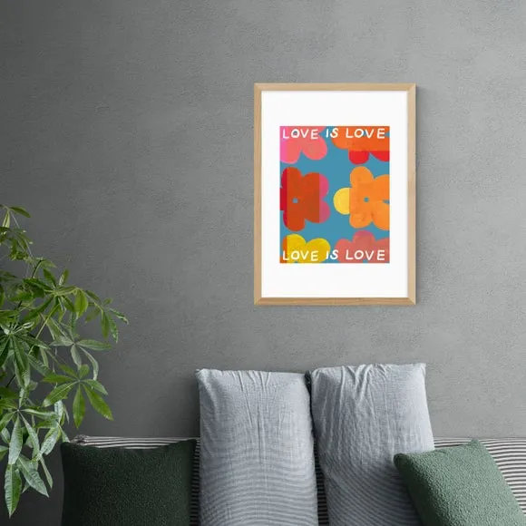 Love is Love III Framed Print - Multicolor