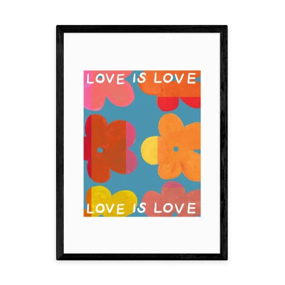 Love is Love III Framed Print - Multicolor