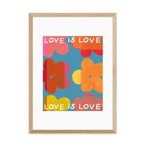Love is Love III Framed Print - Multicolor