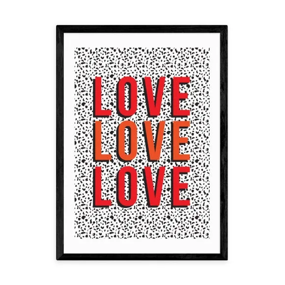Love Love Love Wall Print - Red