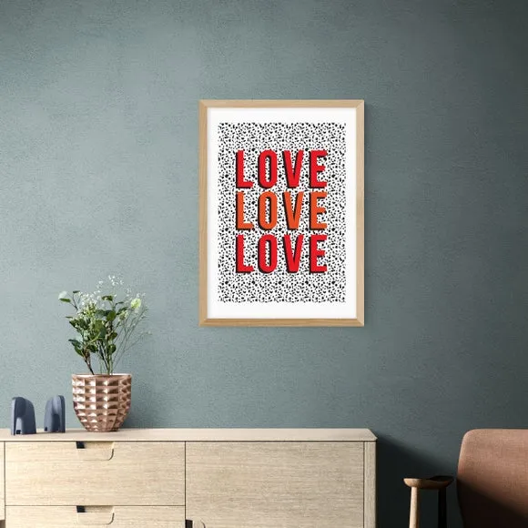 Love Love Love Wall Print - Red
