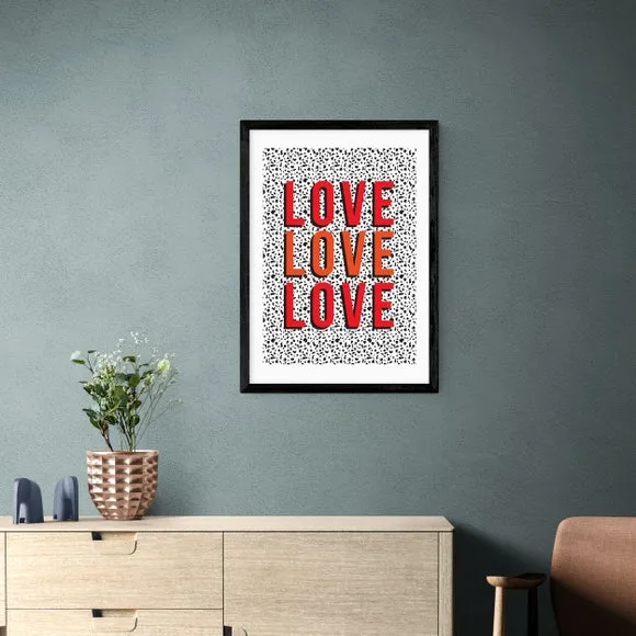 Love Love Love Wall Print - Red