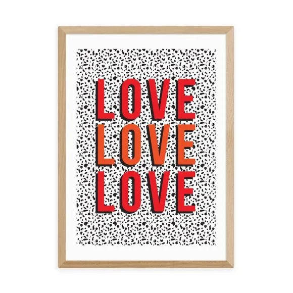 Love Love Love Wall Print - Red