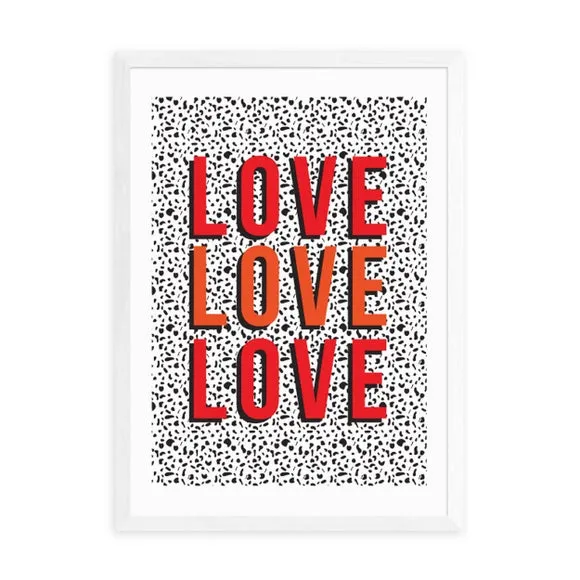 Love Love Love Wall Print - Red