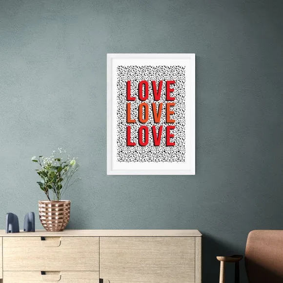 Love Love Love Wall Print - Red
