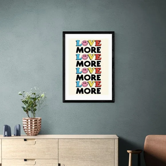 Love More Typographic Print - Multicolor