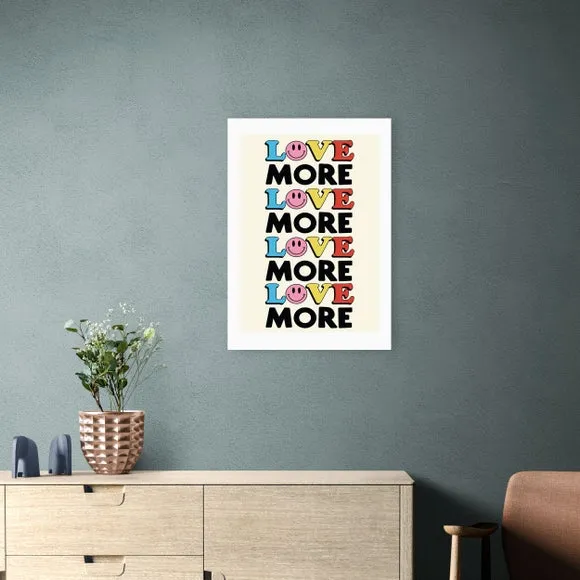 Love More Typographic Print - Multicolor image