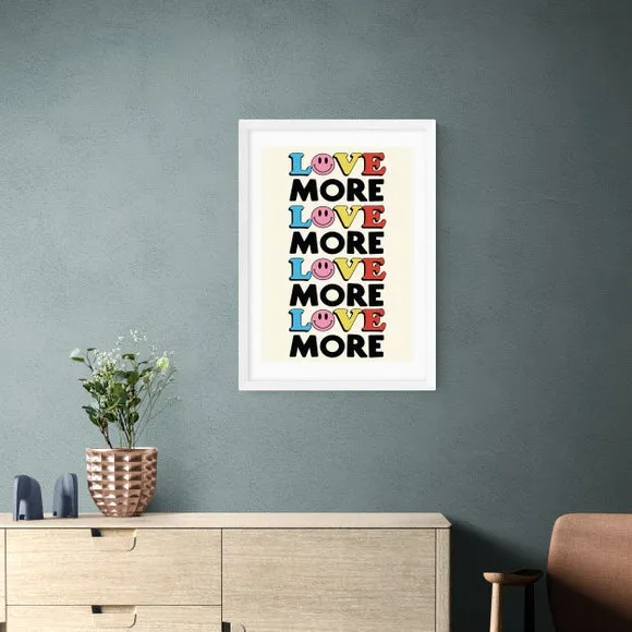 Love More Typographic Print - Multicolor
