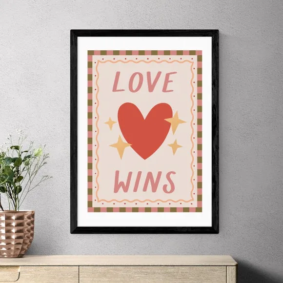 Love Wins Art Print - Pink, Archival Paper