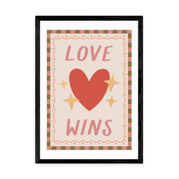 Love Wins Art Print - Pink, Archival Paper