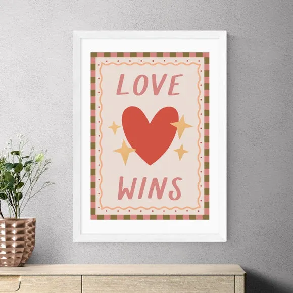 Love Wins Art Print - Pink, Archival Paper